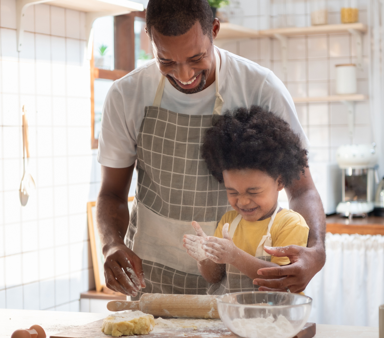 Assorted ACE Post Designs (14) A father helping his child bake, creating a hobby for them to share.