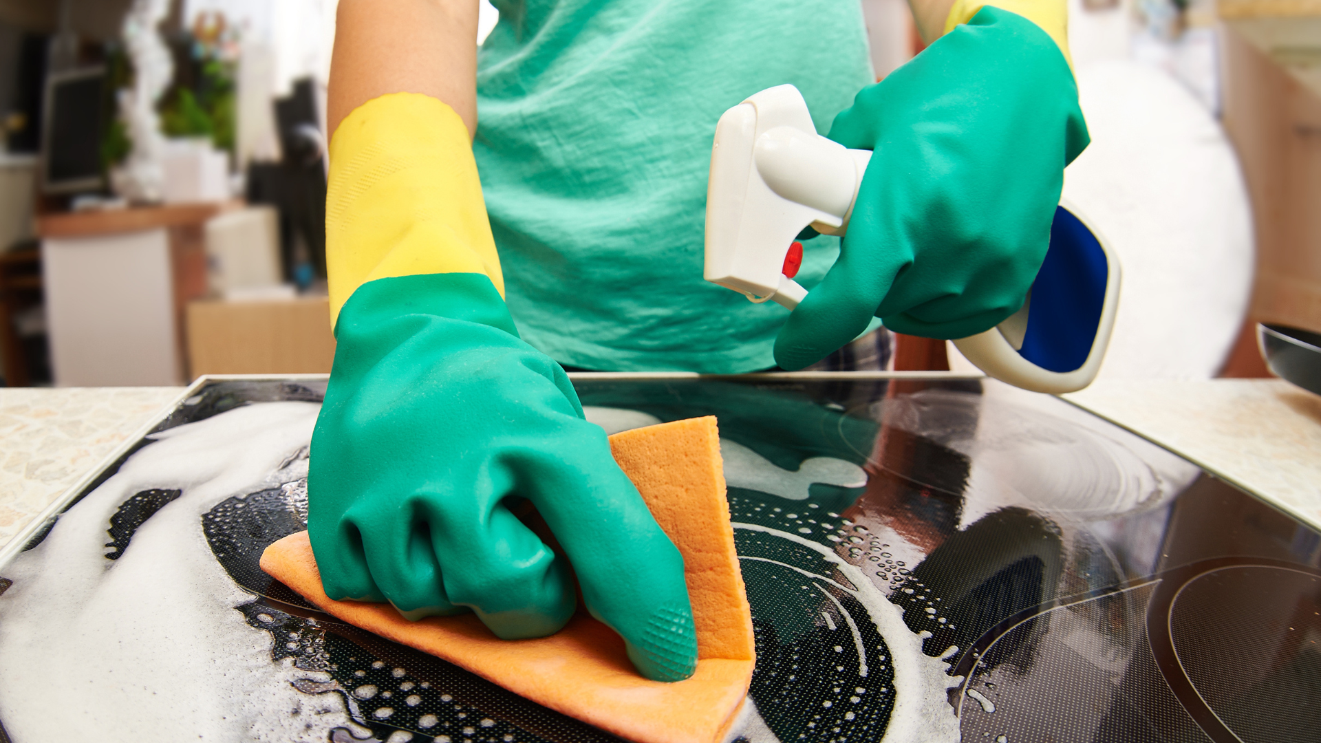 A person cleans around their house in an effort to better their mental health after the holidays. 