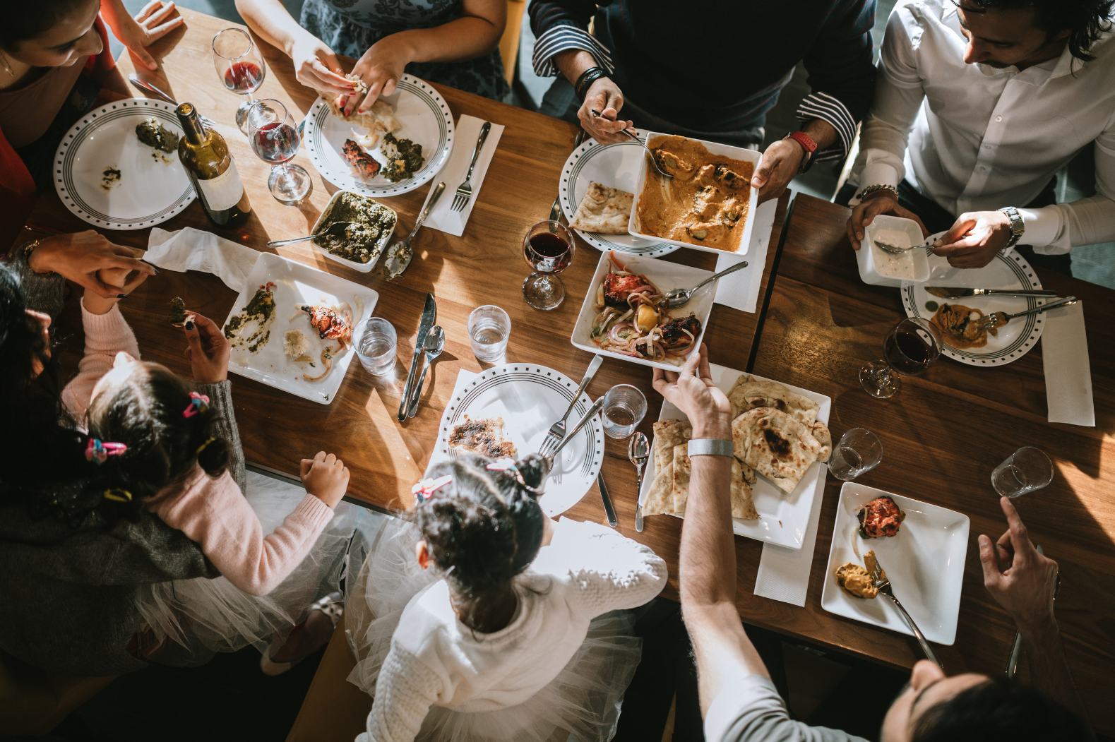 family having a meal together