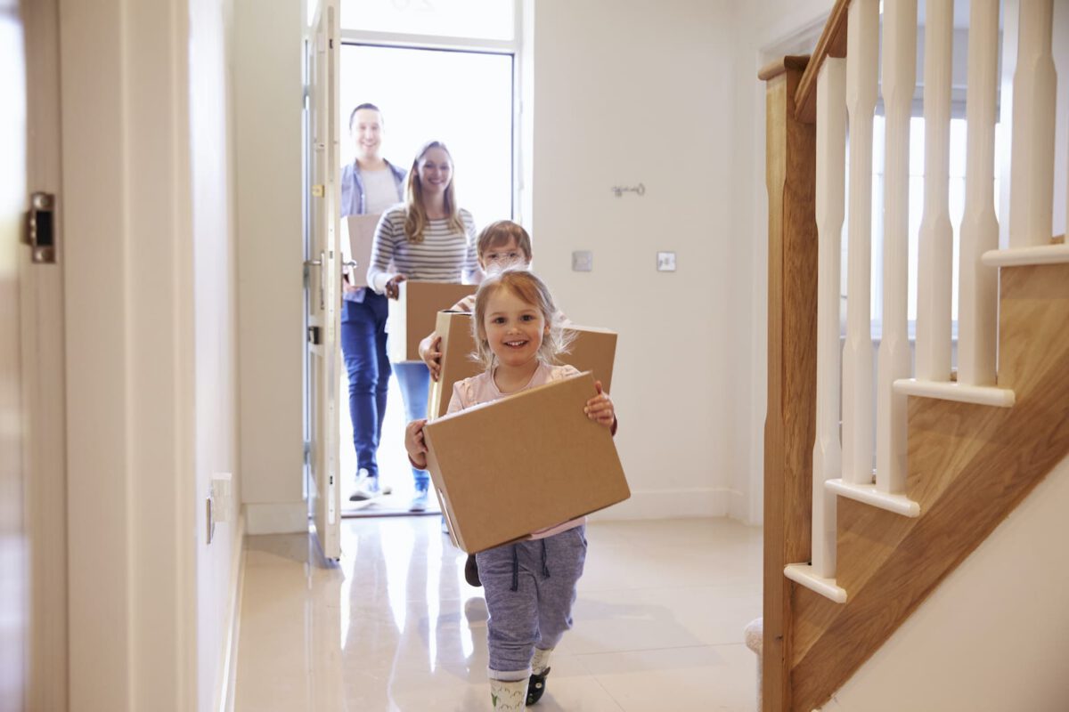 family moving into new home