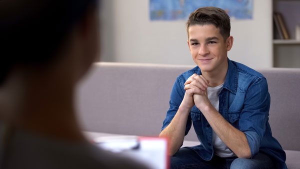 teen boy in therapy for ADHD