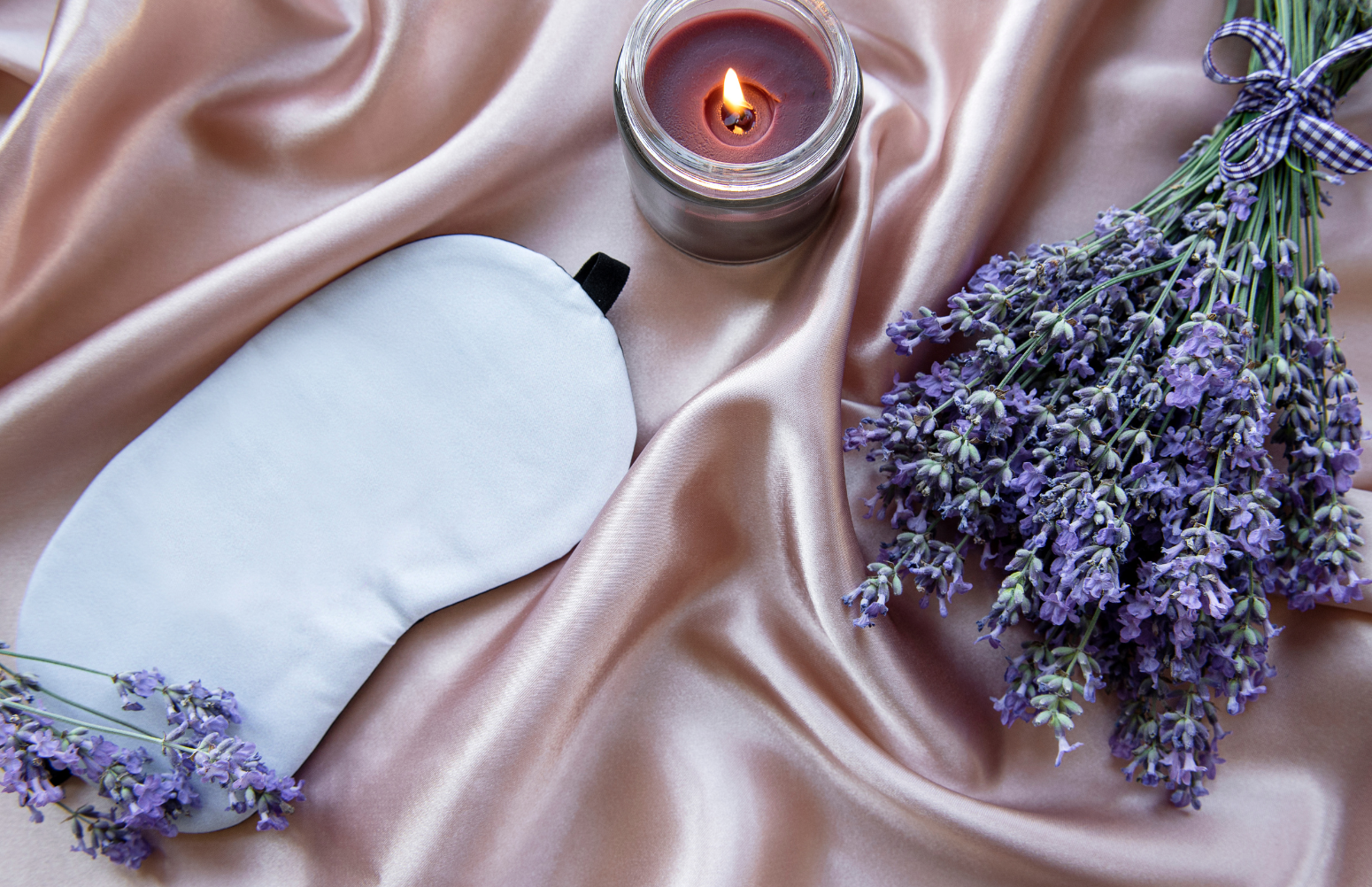 eye mask, lavender, and silk sheets, allowing you to sleep better