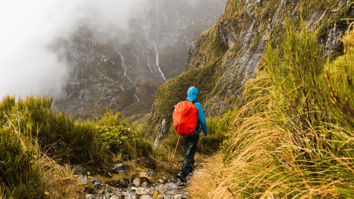 Person going on a hike.
