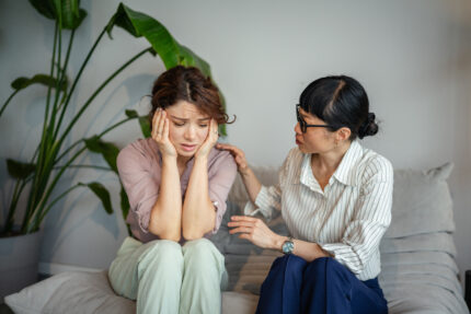 College student gets much needed mental health support from therapist.
