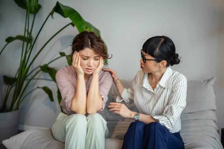 College student gets much needed mental health support from therapist.